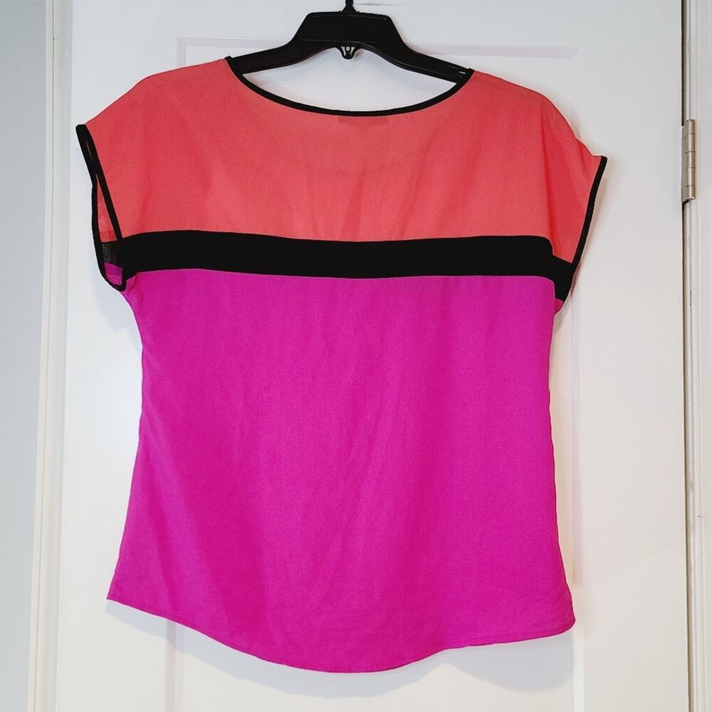 Annalee + Hope Colorblock Cap Sleeve Top Size M Made in USA - Picture 2 of 5